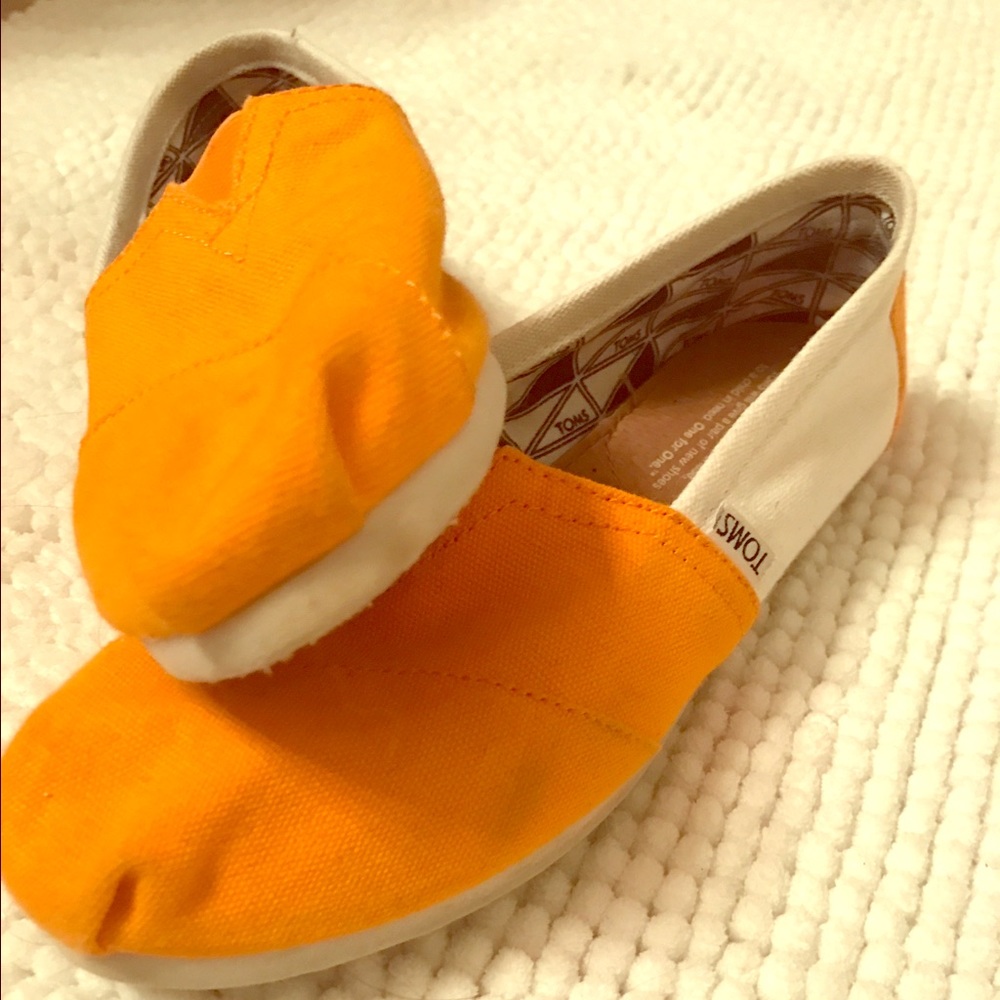 Orange and White Classic Canvas Toms