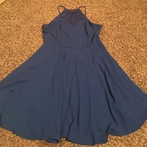 Royal blue skater chiffon dress size 6