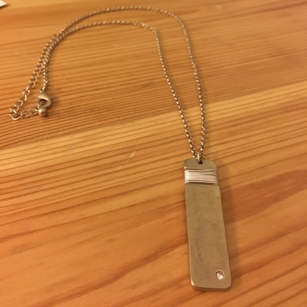 Rectangular pendant with small crystal