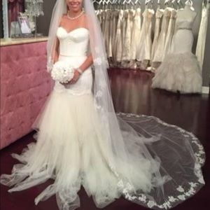 My never been worn wedding dress, veil for sale
