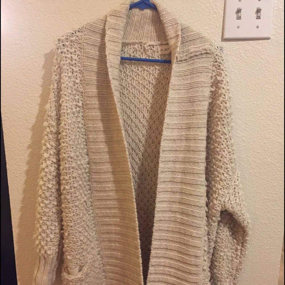Cream Crocheted Cardigan