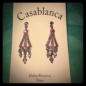 Pink Rhinestone Fancy Earrings