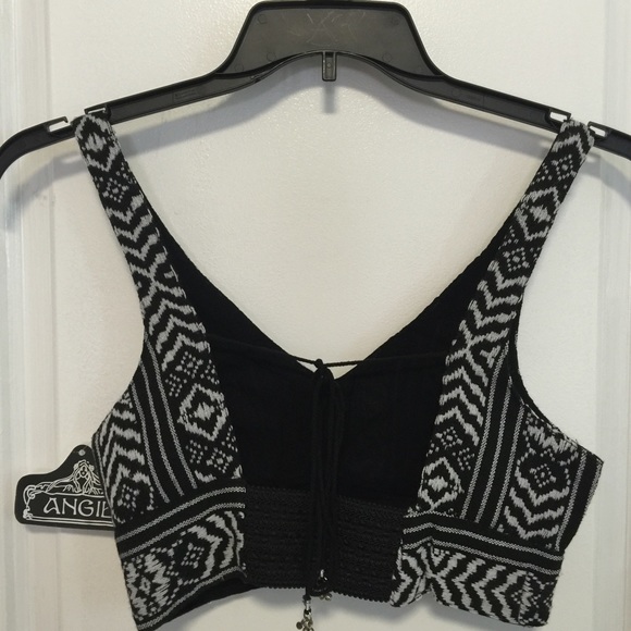 NWT ANGIE Black and White Crop top - Picture 4 of 5