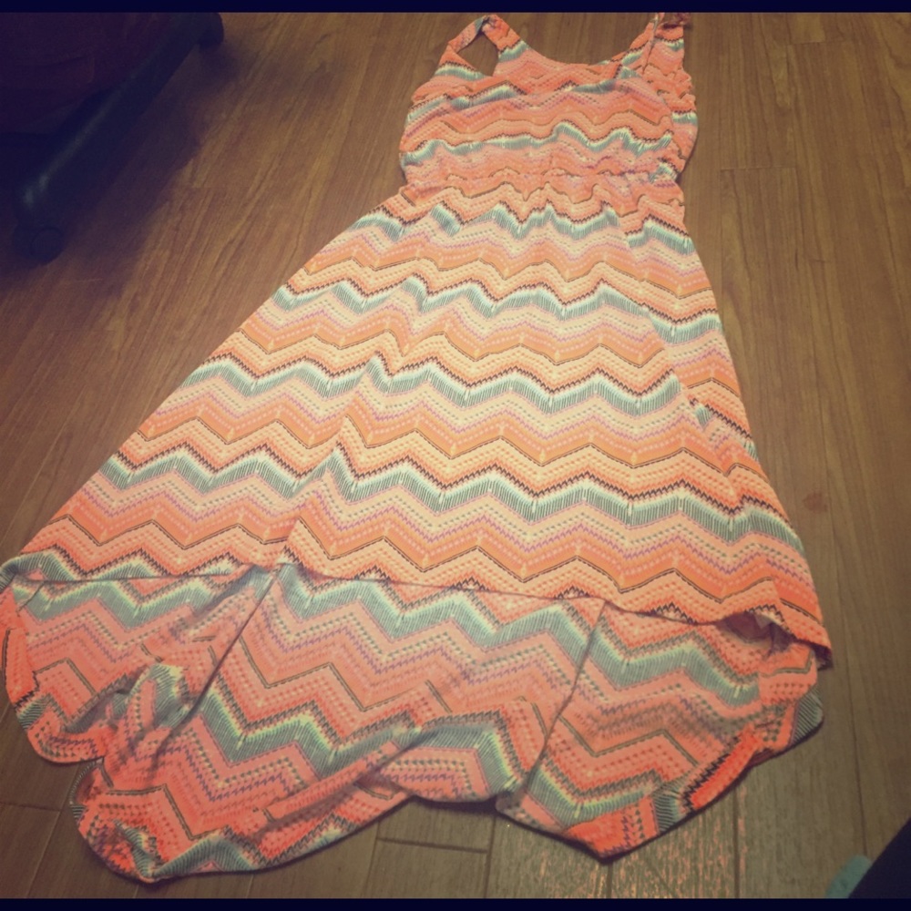 Multi colored coral print dress