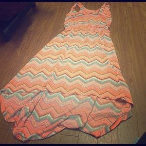 Multi colored coral print dress