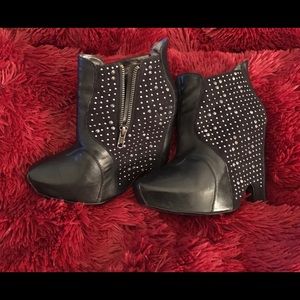 Black studded booties
