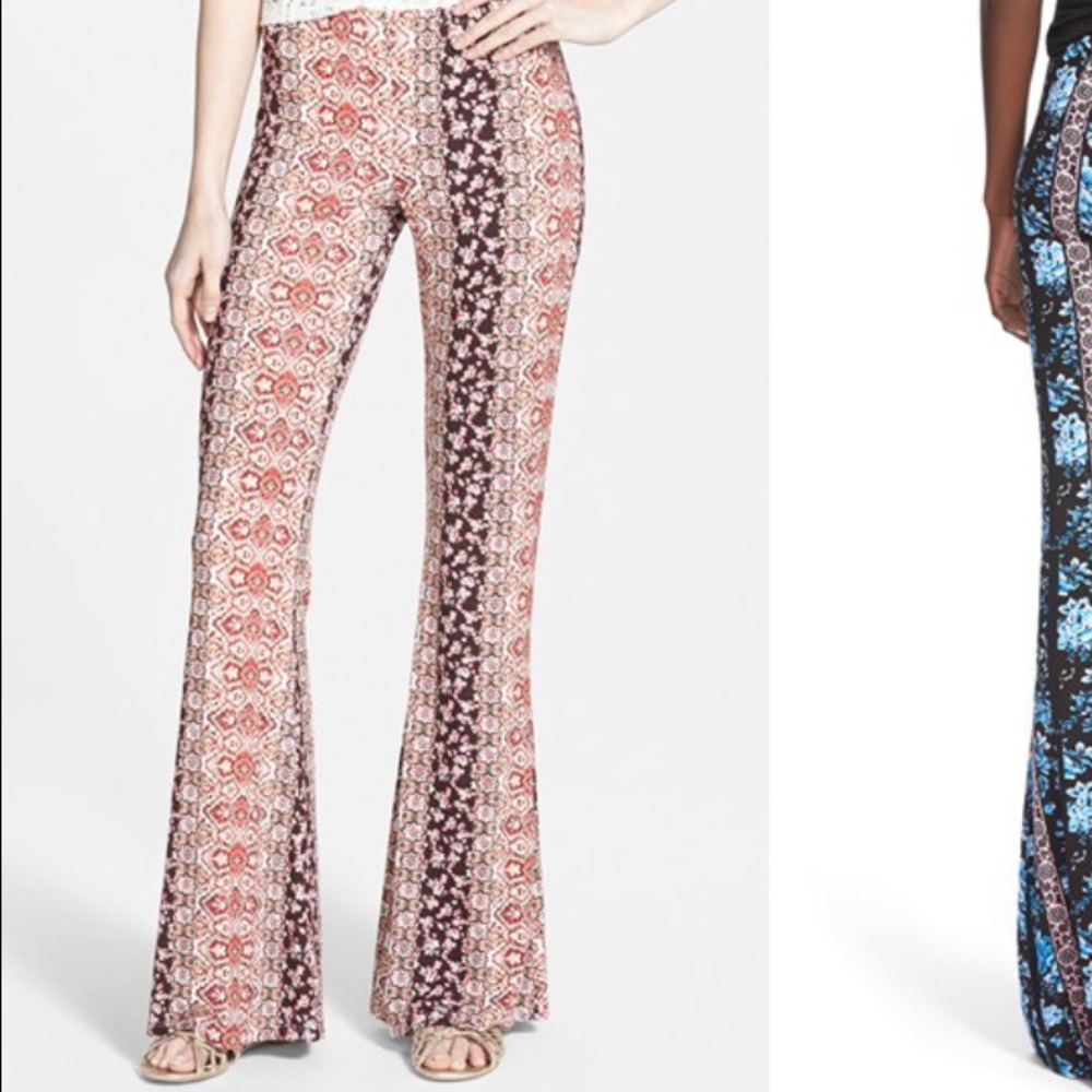 Patterned Flare Cloth Pants