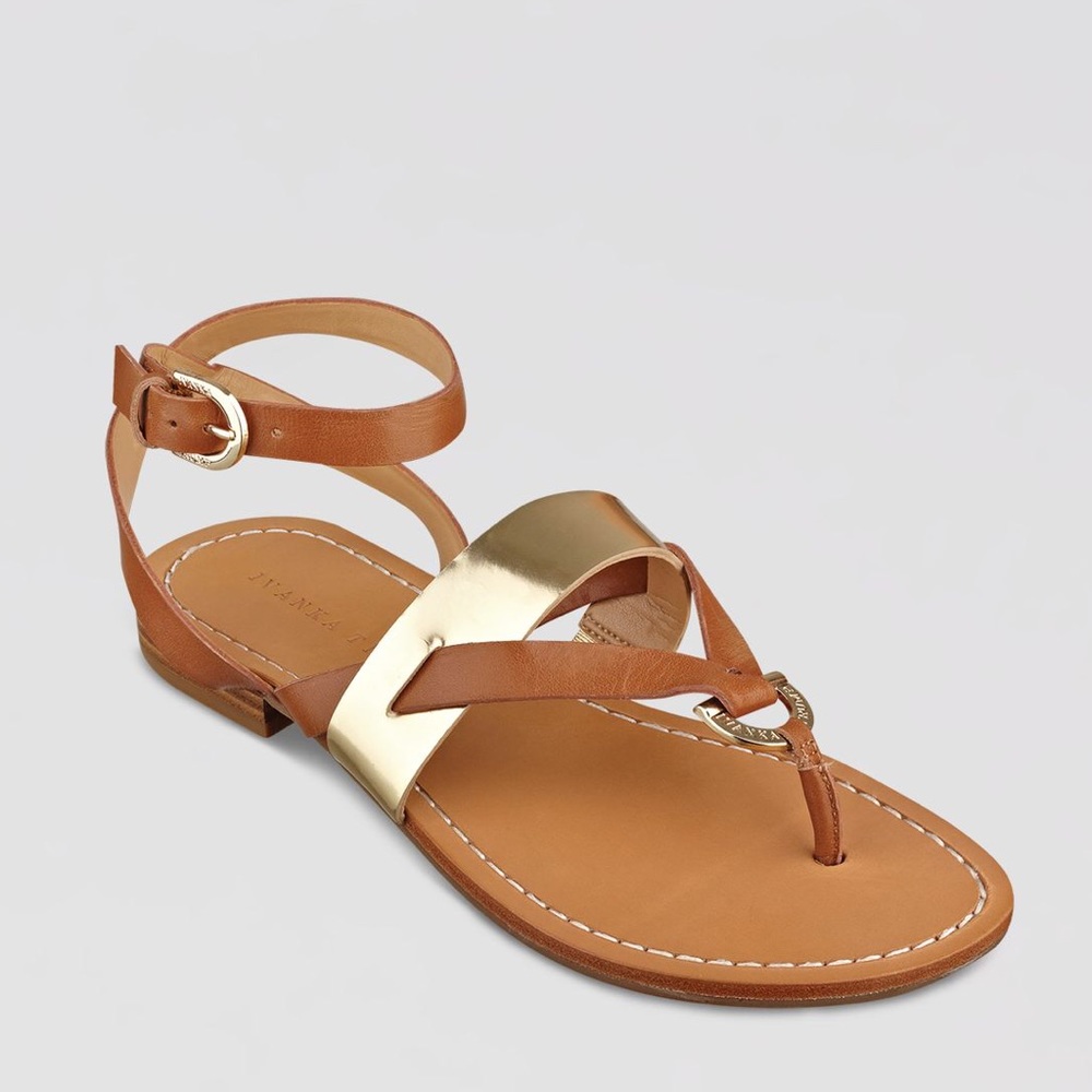 Ivanka Trump gold and tan sandals
