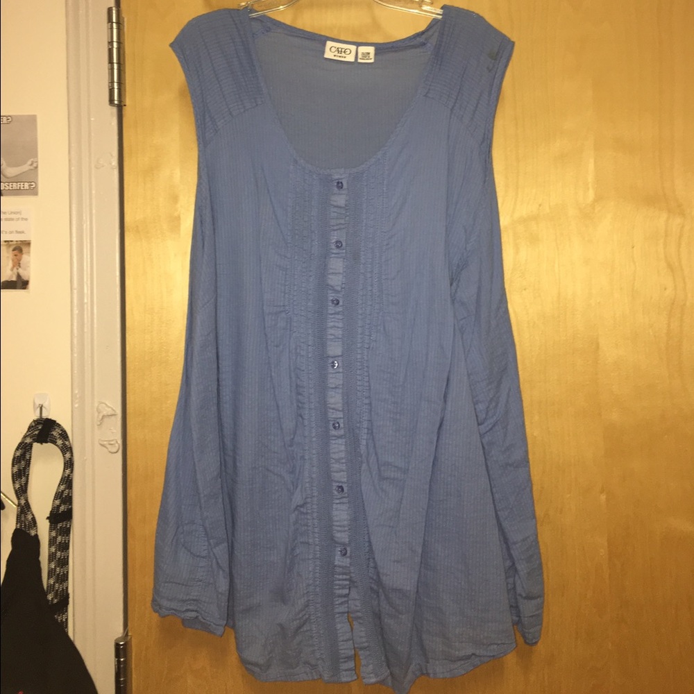 Blue Button Down Tank!