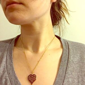 Red Metropolitan Museum of Art heart pendant