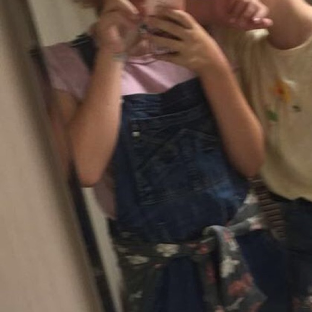 Blue jean overalls full length
