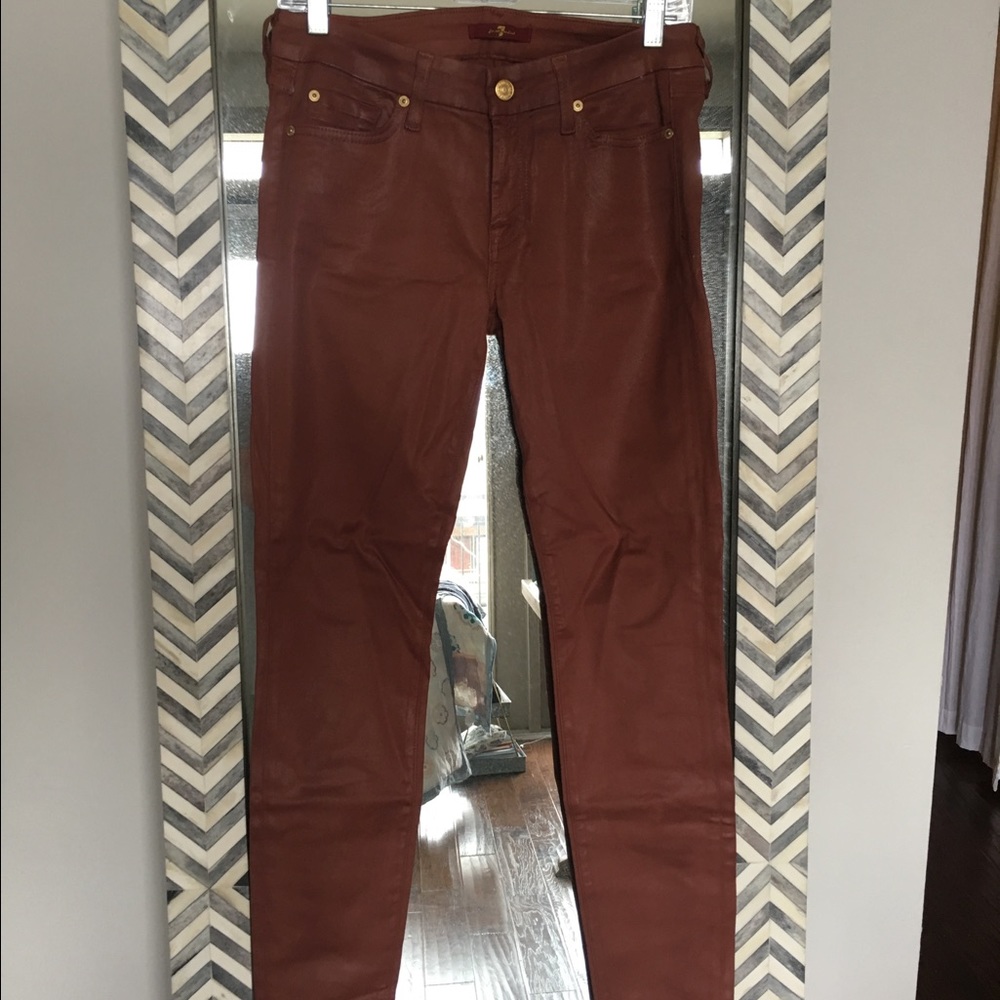 7 for all mankind waxed skinny jeans