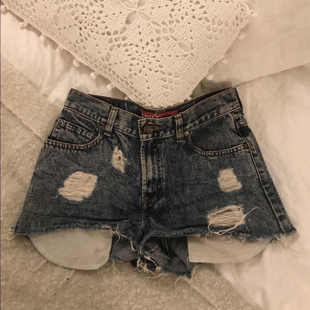 Levi's distressed denim shorts