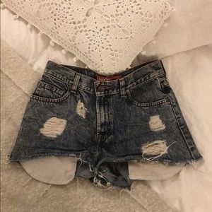 Levi's distressed denim shorts