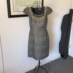 Antonio Melani Fitted Shift Dress with Gold Detail