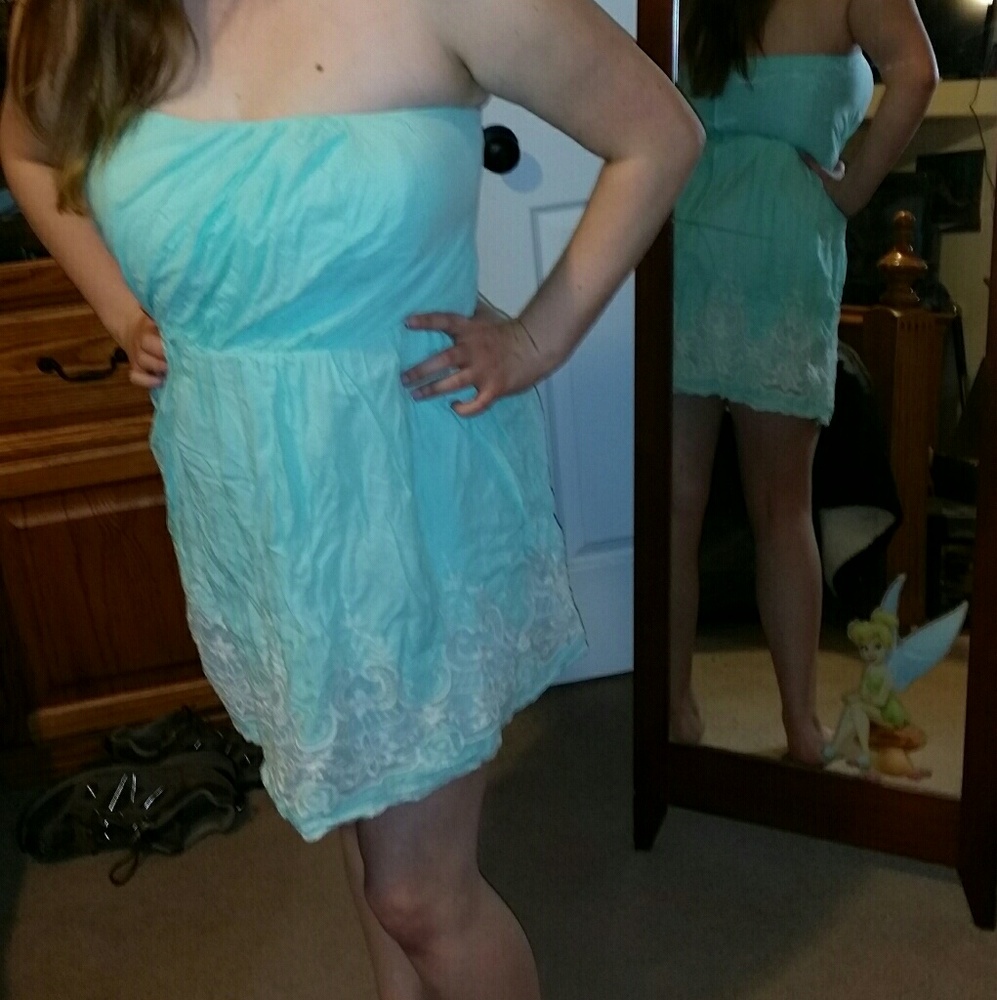 Pretty Lt blue mini dress L