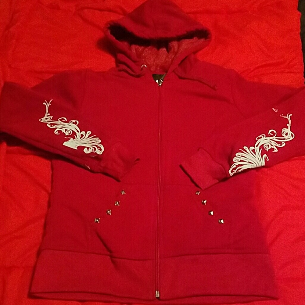 Go to Mercari Maroon or burgundy studded jacket