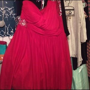 🔥Red one shoulder formal/homecoming dress🔥