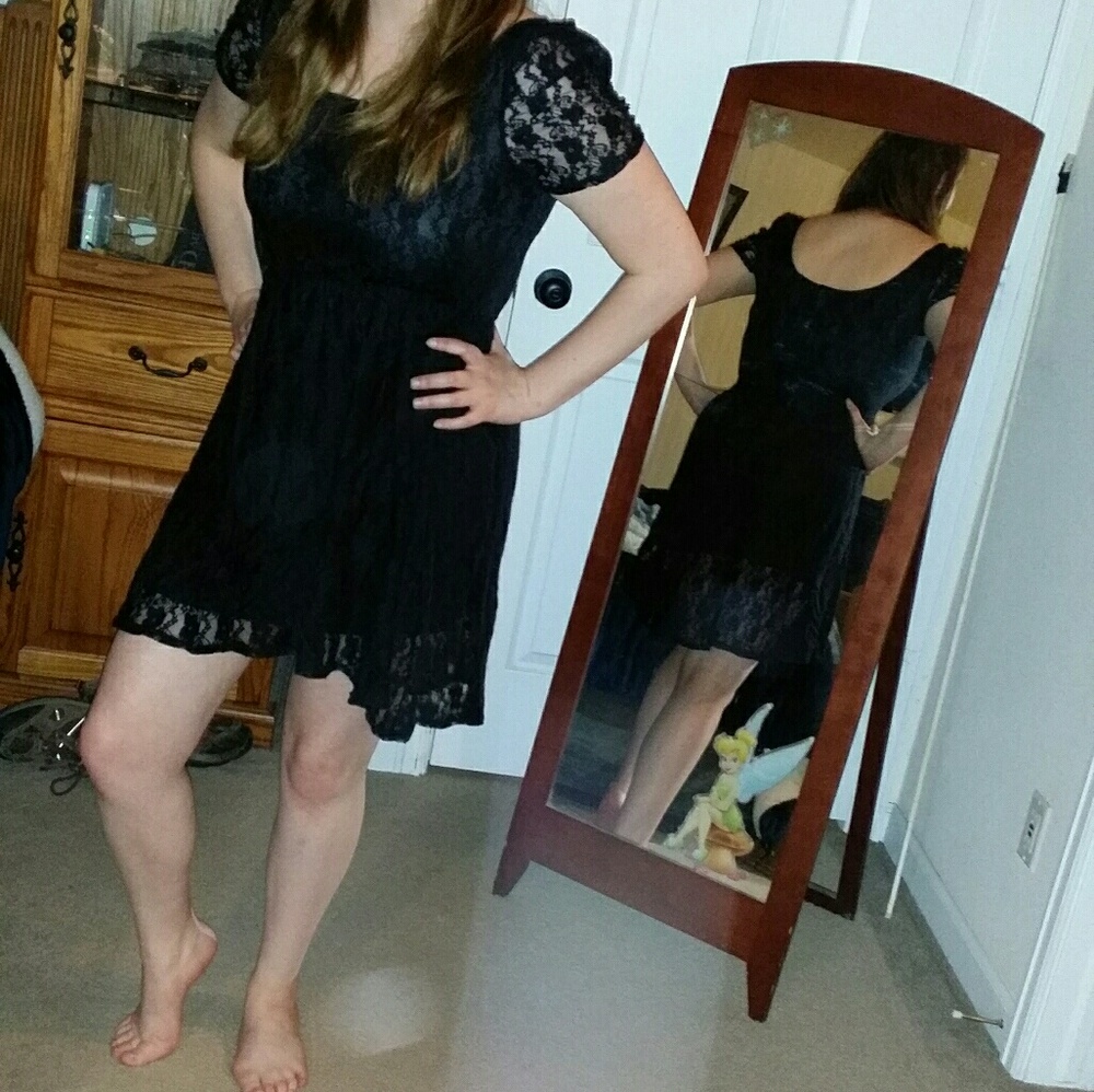 Pretty black lacy dress size L/14
