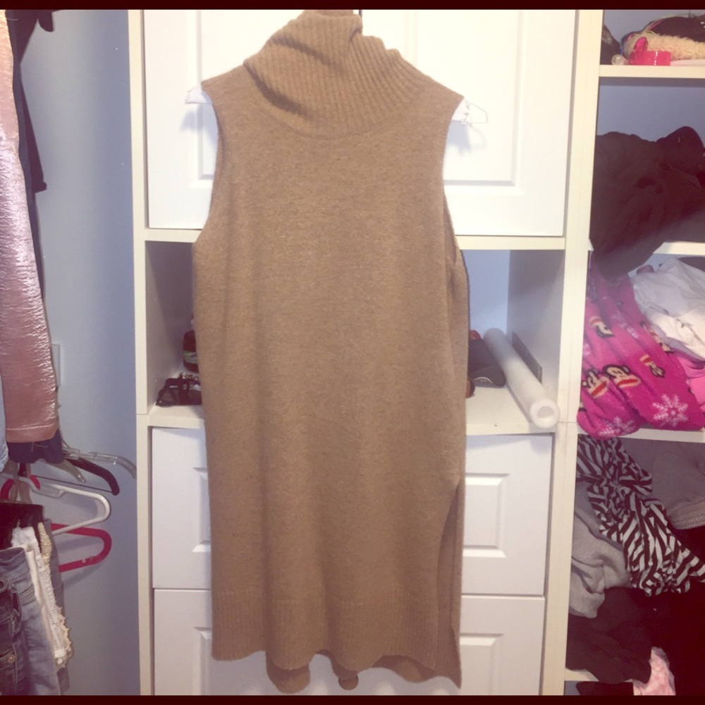 turtle neck sleeveless sweater dress