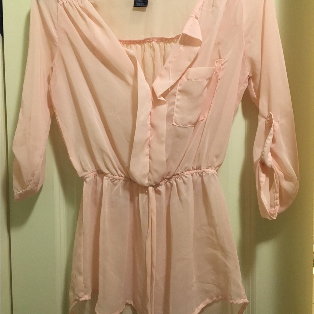 Sheer pink blouse!