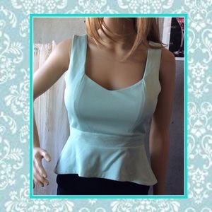 🍒 LIGHT BLUE SLEEVELESS HEART SHAPED TOP HI LO