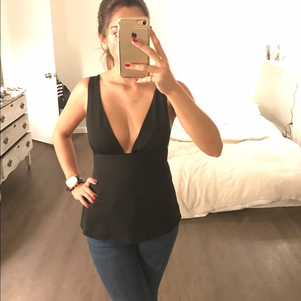 Zara black chiffon top
