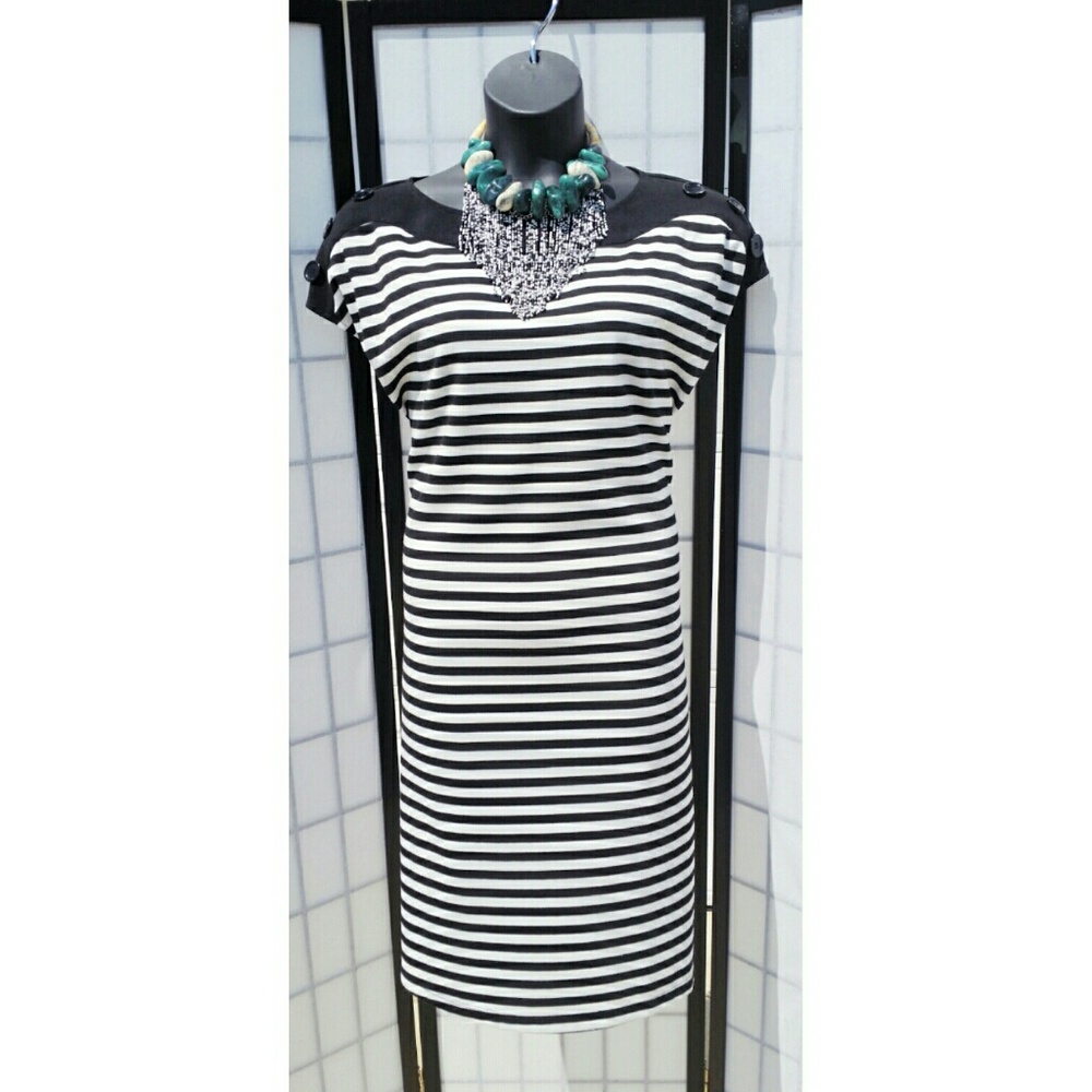 AA Studio Black and White Stripe Dress