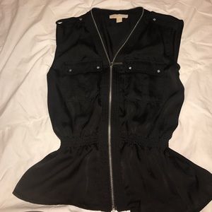 Black cinched waist michael Kors lightweight vest