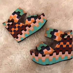 Missoni Multicolor Platform Slides