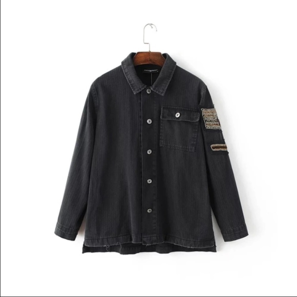 Black Embellished Military Jacket