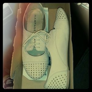 Gold studded lace up flats