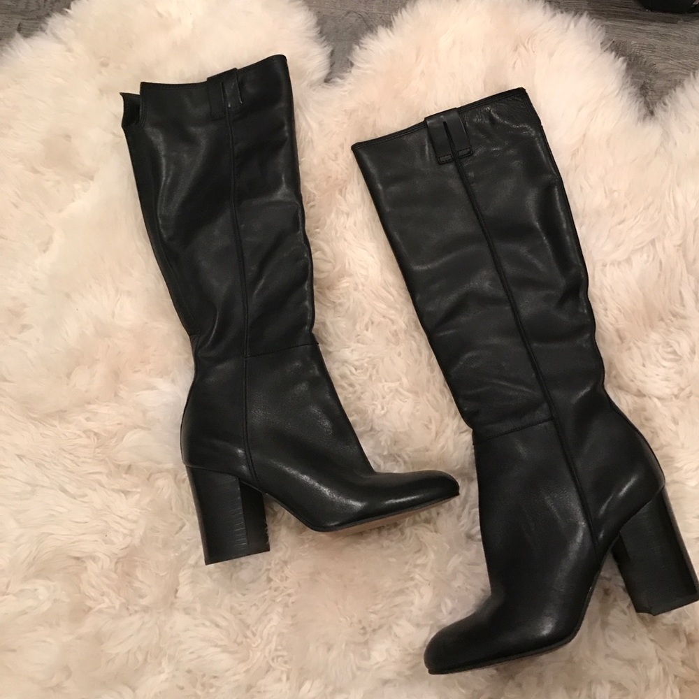 Sam Edelman Black Knee High Leather Boots