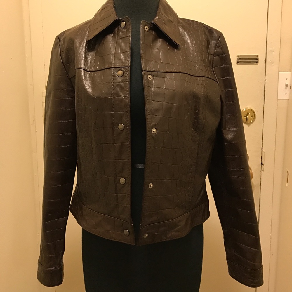 Brown leather jacket