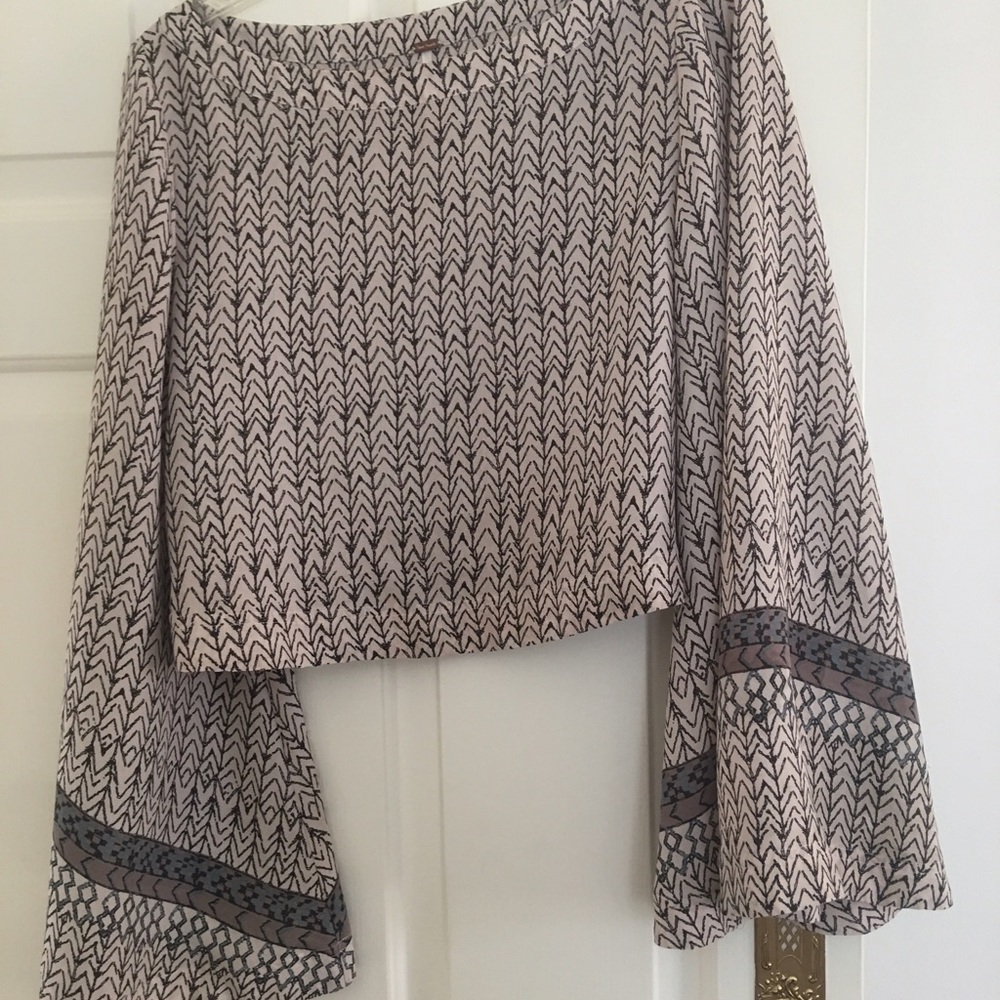 free people flare sleeve top