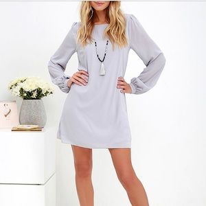 Lulus exclusive light grey shift dress