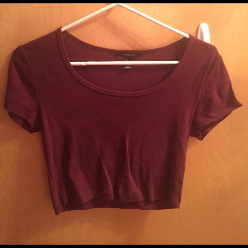 Cranberry colored crop top