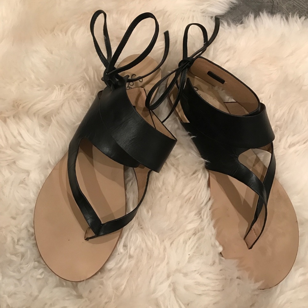 Splendid Black Leather Sandals