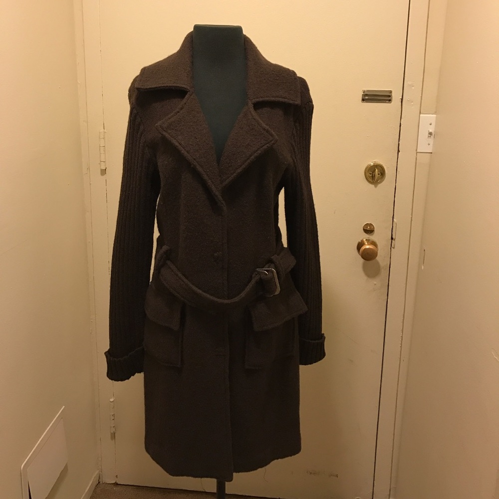 Brown sweater coat