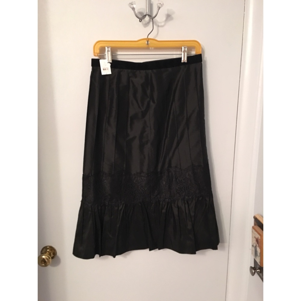Ann Taylor LOFT black silk skirt