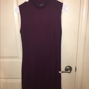 Maroon tight t-shirt dress