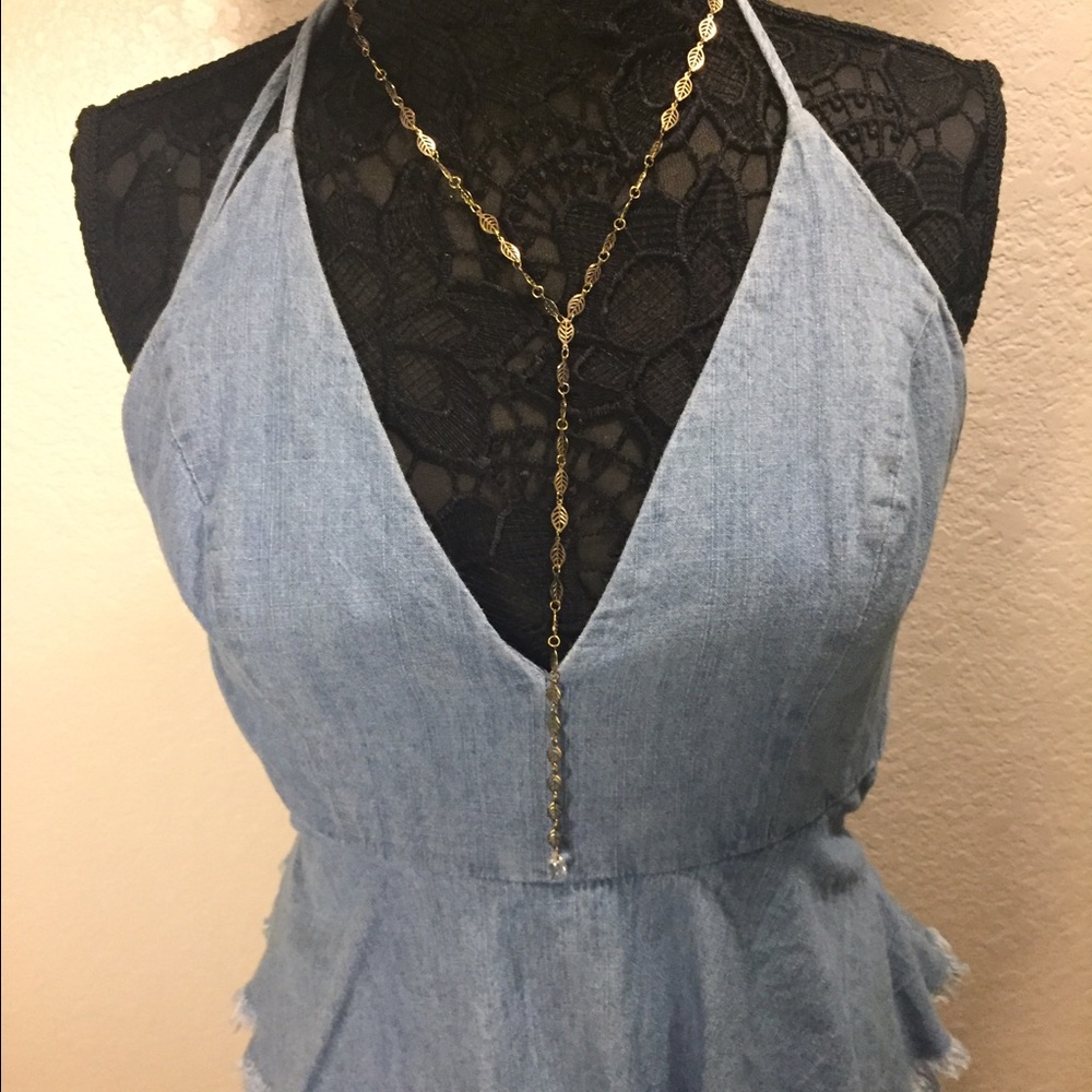 Medium denim romper