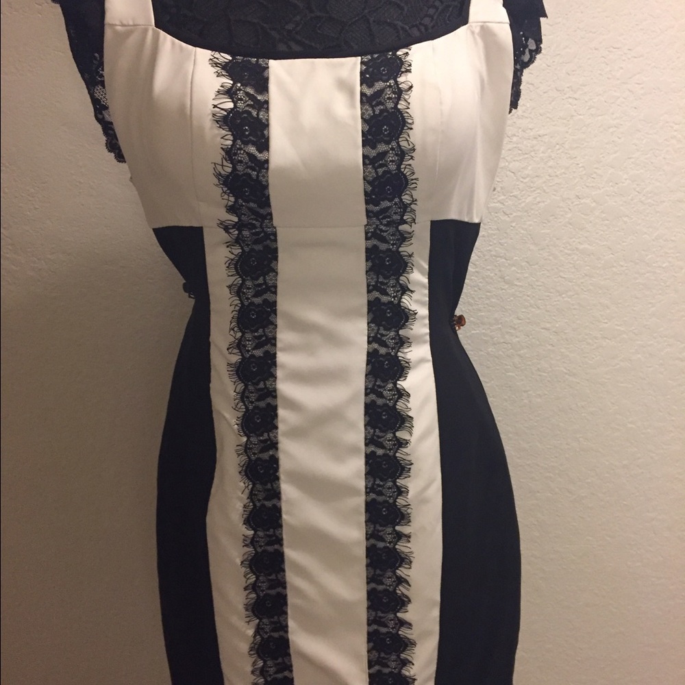 elegant black and white dress