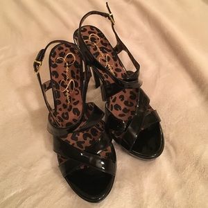 Strappy Black Patent Jessica Simpson Heels