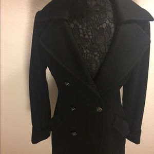 Classic black peacoat