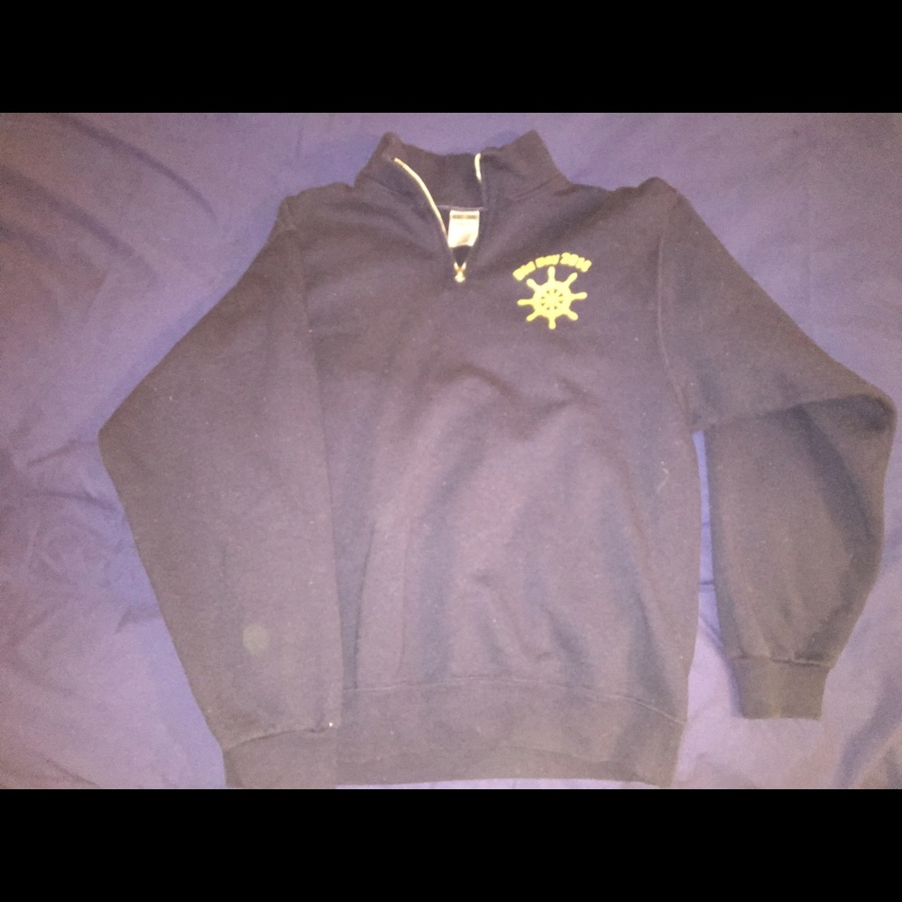 Navy Alpha Gamma Delta Quarter Zip Sweat shirt