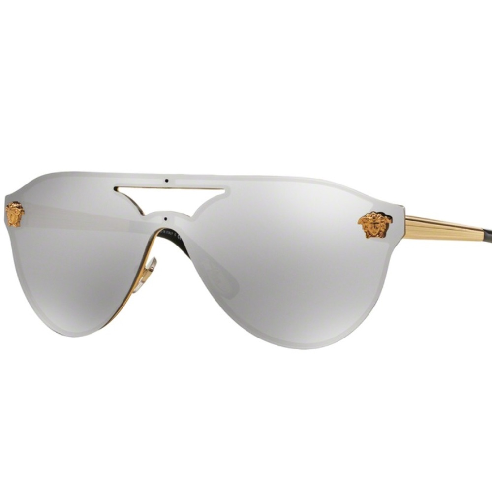 NWTVersace Sunnies Gold/Light Grey Silver Mirrored