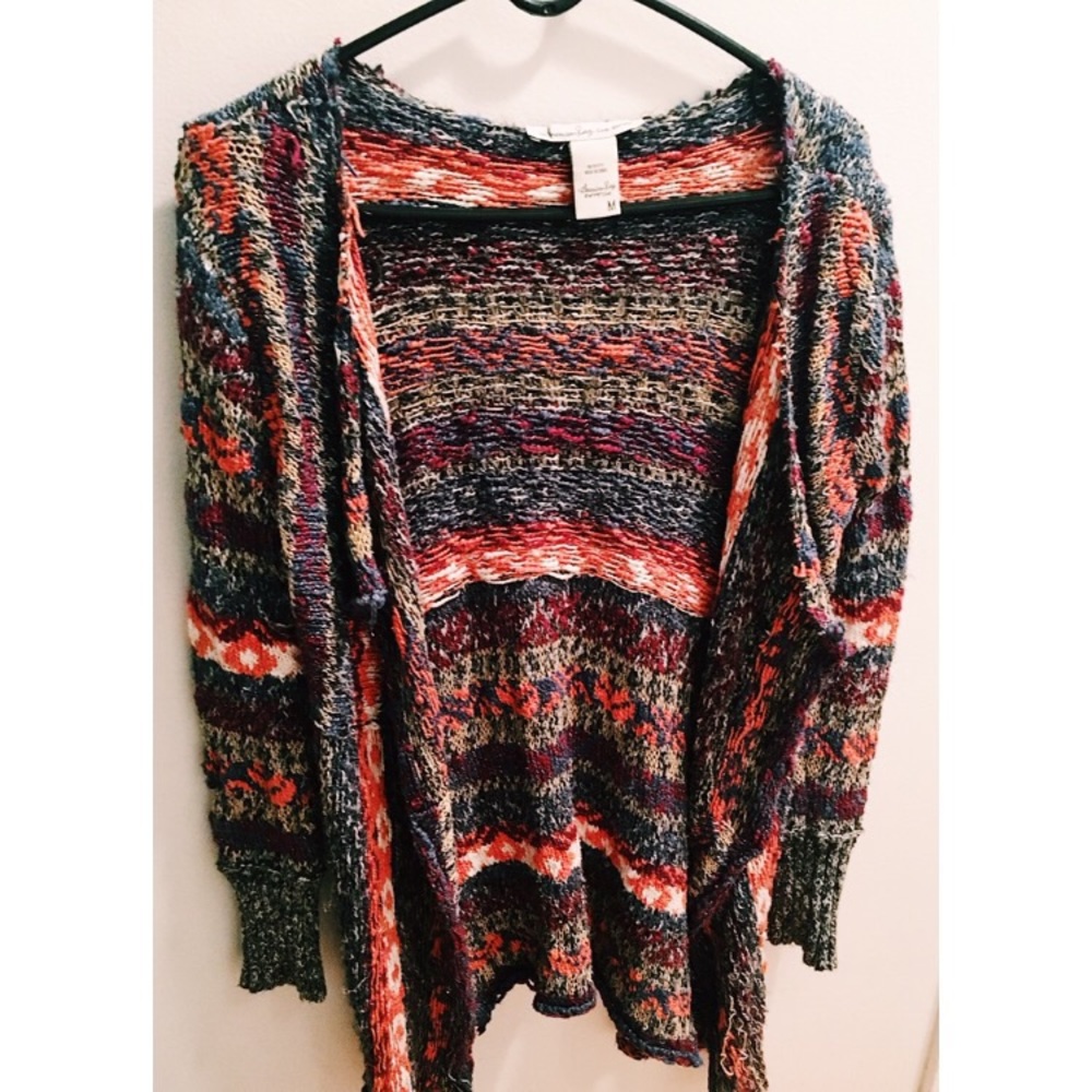 Beautiful Multi-color long crochet sweater