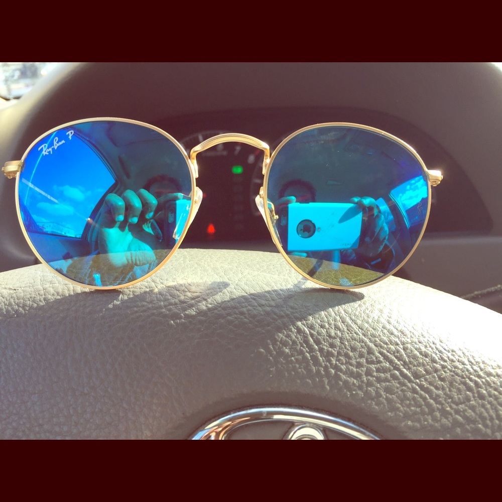 Rayban round men's sunglasses perfect no scratches