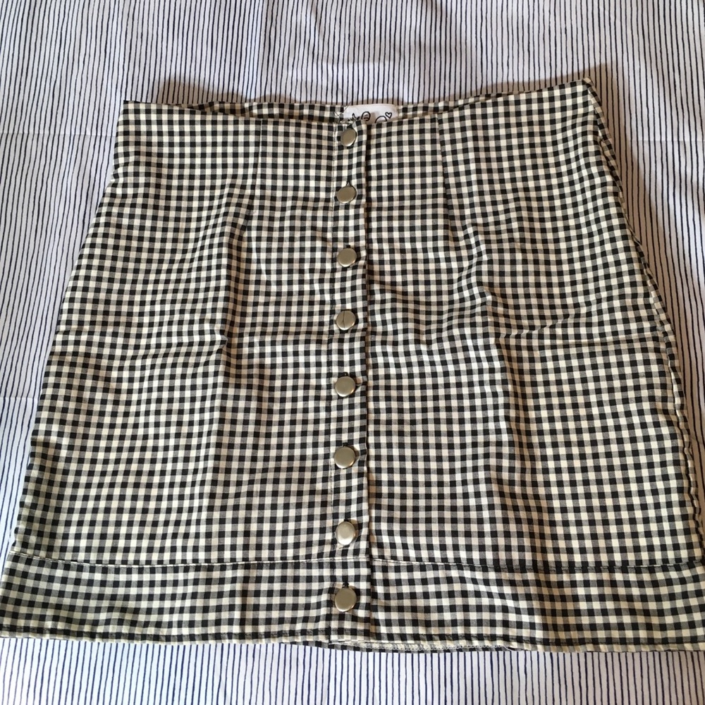 Gingham mini skirt